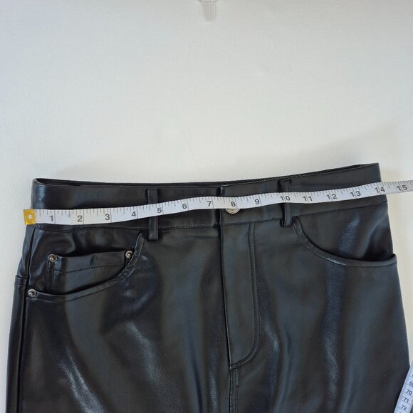 Black Midi Vegan leather Pencil Skirt - Picture 4 of 8